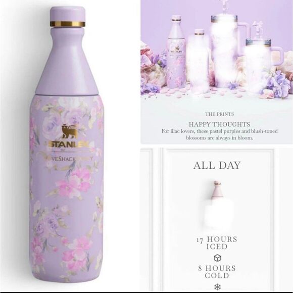 Stanley X LoveShackFancy Slim Bottle 20 oz Happy Thoughts limited - Picture 1 of 6